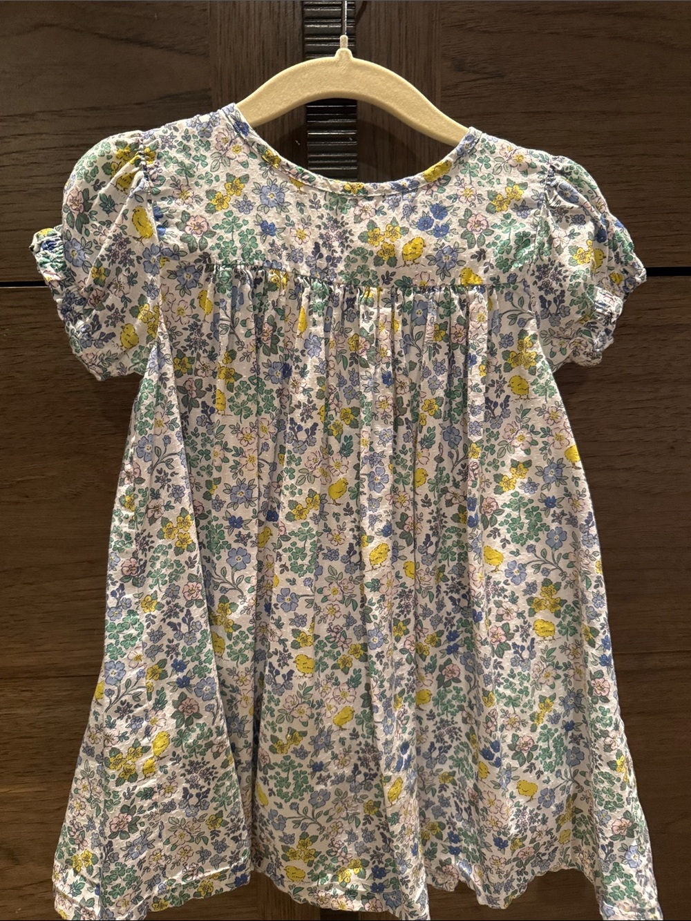 Baby Boden Floral Cotton Dress in Yellow, Blue, Green